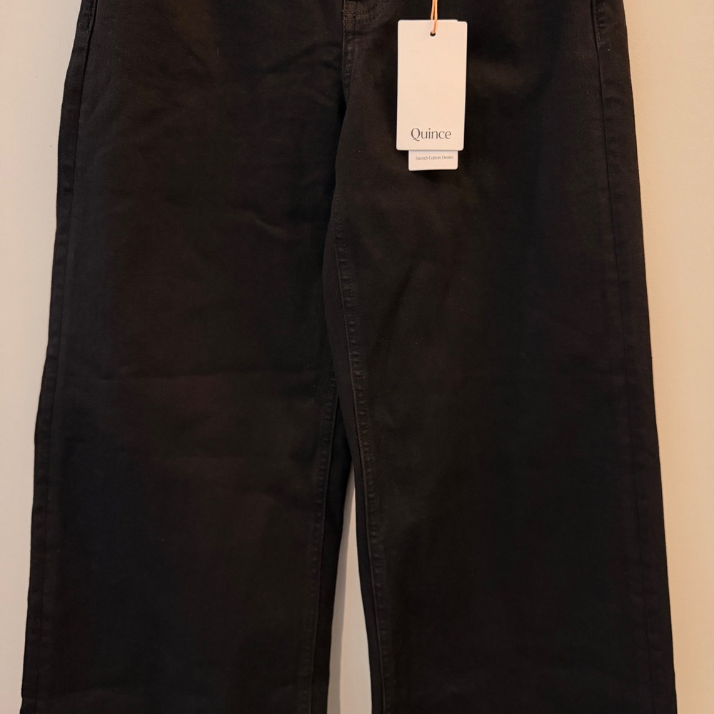 Quince Bella Stretch Wide Leg Jeans Denim Date Trip Vaca Black 26 Regular NWT - Picture 6 of 13